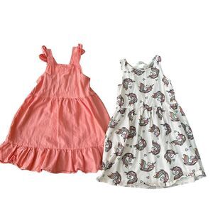 Set of 2 girls dresses cotton size 5-6